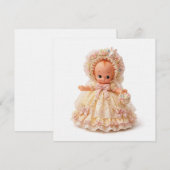 Carte de lin Kewpie de chapeau de Pâques (Devant / Derrière)