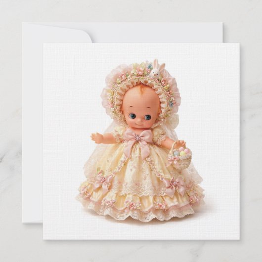 Carte de lin Kewpie de chapeau de Pâques (Devant)