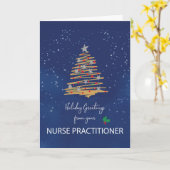 Carte De l'infirmière praticienne sapin de Noël sur la M (Fleur jaune)