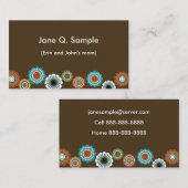 Carte de l'information de maman dans le brun (Devant / Derrière)