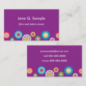 Carte de l'information de maman dans le pourpre (Devant / Derrière)