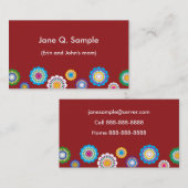 Carte de l'information de maman en rouge (Devant / Derrière)