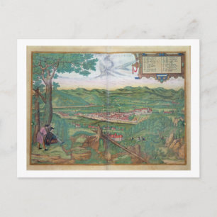 Carte de Linz, de 'Civitates Orbis Terrarum' par G