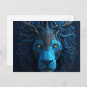 Carte de lion bleu (Devant / Derrière)