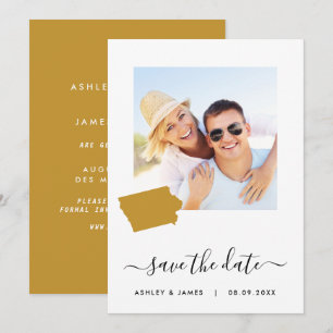 Carte de l'Iowa Mariage photo Enregistrer la carte