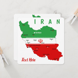 Carte de l'Iran avec drapeau et emblème
