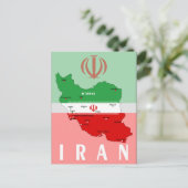 Carte de l'Iran avec drapeau et emblème (Debout devant)