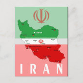 Carte de l'Iran avec drapeau et emblème (Devant)