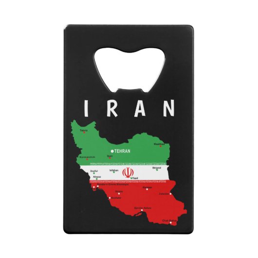 Carte de l'Iran avec drapeau et emblème (Devant)