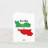 Carte de l'Iran avec drapeau et emblème (Dos)