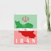 Carte de l'Iran avec drapeau et emblème (Dos)