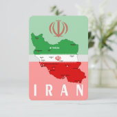 Carte de l'Iran avec drapeau et emblème (Debout devant)