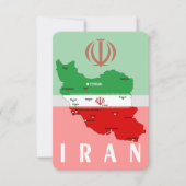 Carte de l'Iran avec drapeau et emblème (Devant)