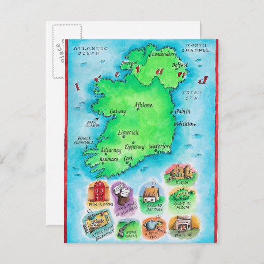 Carte de l'Irlande (Devant / Derrière)