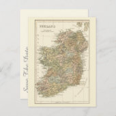 Carte de l'Irlande 1862 Mariage Save The Date (Devant / Derrière)