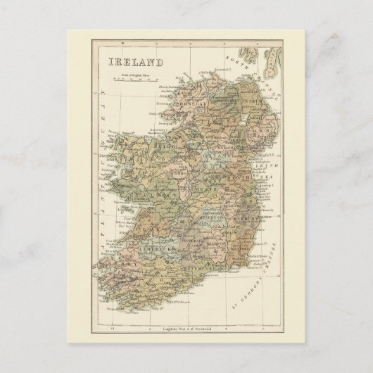Carte de l'Irlande 1862 Mariage Save The Date (Devant)