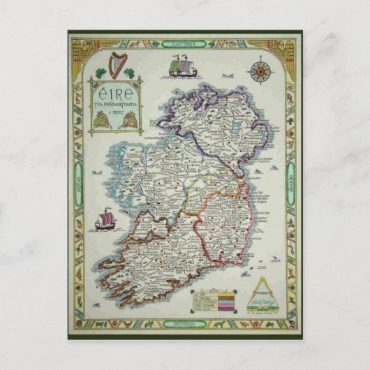 Carte de l'Irlande - Carte Historique Irlandaise E (Devant)