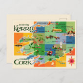 Carte de l'Irlande Kerry & Cork (Devant / Derrière)