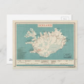 Carte de l'Islande (vers 1959) (Devant / Derrière)