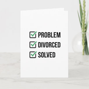 Carte de liste de contrôle drôle divorcé résolu