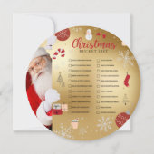 Carte de liste de Noël (Dos)