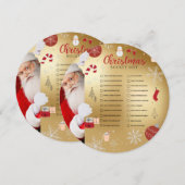 Carte de liste de Noël (Devant / Derrière)