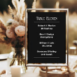Carte de liste d'invités Black With White Table Nu<br><div class="desc">Numéro de table noir et blanc, assise de l'hôte. Siégez les invités mariages en listant les noms sur un seul numéro de table. Ajoutez le papier à un cadre, ou tenez-vous debout et affichez-le sur les tables de réception. Cartes noires avec texte blanc, et aucune conception pour un thème neutre....</div>