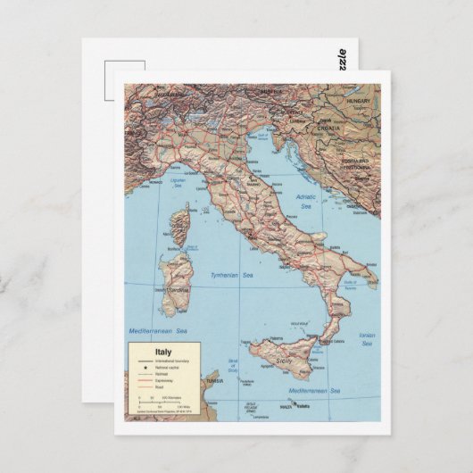 Carte de l'Italie (Devant / Derrière)