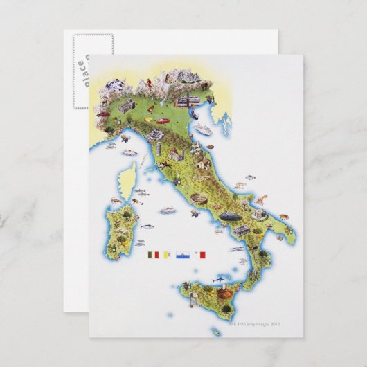 Carte de l'Italie (Devant / Derrière)
