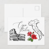*~* Carte de l'Italie Ciao Italia Langue italienne (Devant / Derrière)