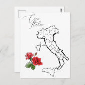 *~* Carte de l'Italie Ciao Italia Langue italienne (Devant / Derrière)