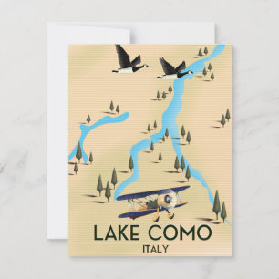 Carte de l'Italie du lac de Côme Affiche de voyage