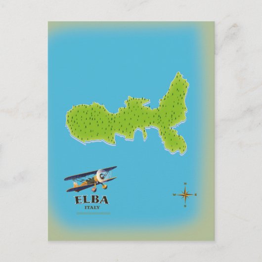 Carte de l'Italie Elba poster voyage (Devant)