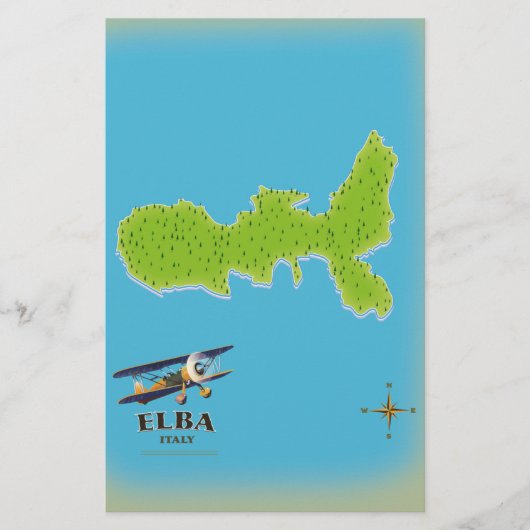 Carte de l'Italie Elba poster voyage (Devant)
