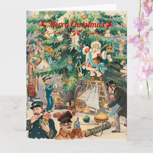 Carte de lithographie de l'arbre de Noël (Orchidée)