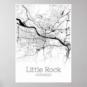 Carte de Little Rock - Arkansas - Poster de carte 