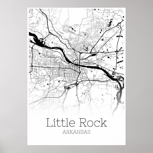 Carte de Little Rock - Arkansas - Poster de carte  (Devant)
