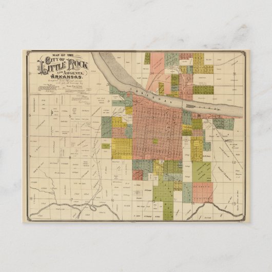 Carte de Little Rock et Argenta, Arkansas (1888) (Devant)