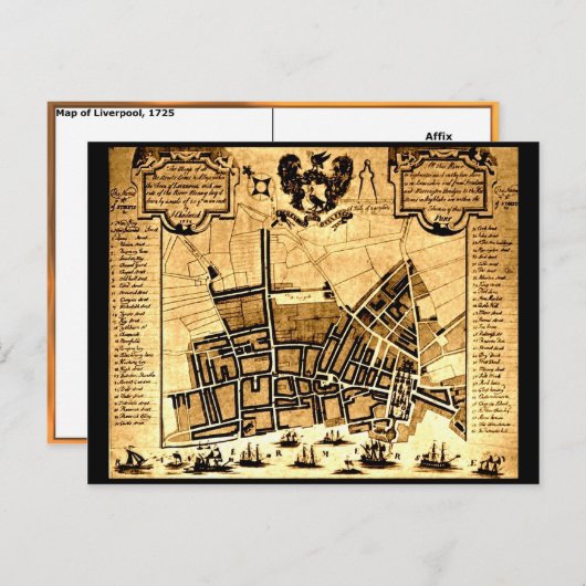 Carte de Liverpool, 1725 (Devant / Derrière)
