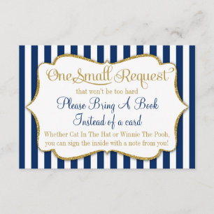 Carte de livre Baby shower en or bleu marine Appor