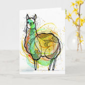Carte de Llama Greetings (Fleur jaune)