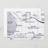 Carte de l'océan Pacifique Sud (Devant / Derrière)