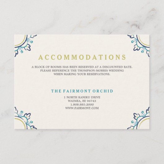 Carte de logement Mandala - Turquoise (Devant)