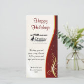 Carte de logo de la société Happy Holidays (Debout devant)