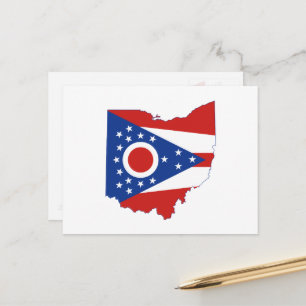 Carte de l'Ohio Façonné Drapeau de l'État Étoiles 