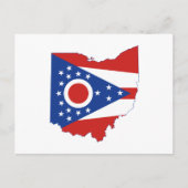 Carte de l'Ohio Façonné Drapeau de l'État Étoiles  (Devant)