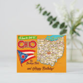 Carte de l'Ohio pour occasions Carte postale (Debout devant)