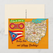 Carte de l'Ohio pour occasions Carte postale (Devant / Derrière)