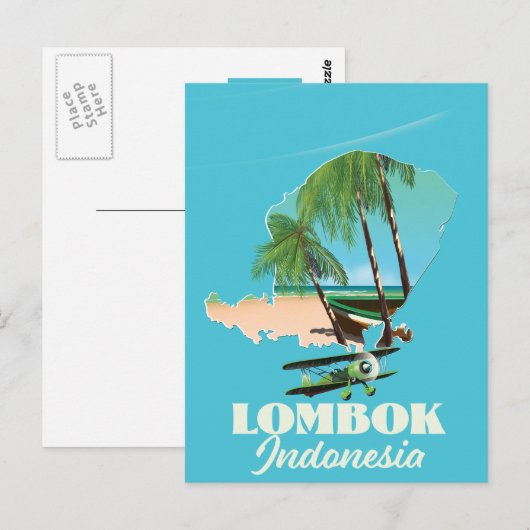 carte de Lombok Indonésie (Devant / Derrière)