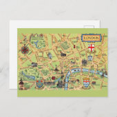 Carte de Londres Angleterre illustrée de manière c (Devant / Derrière)